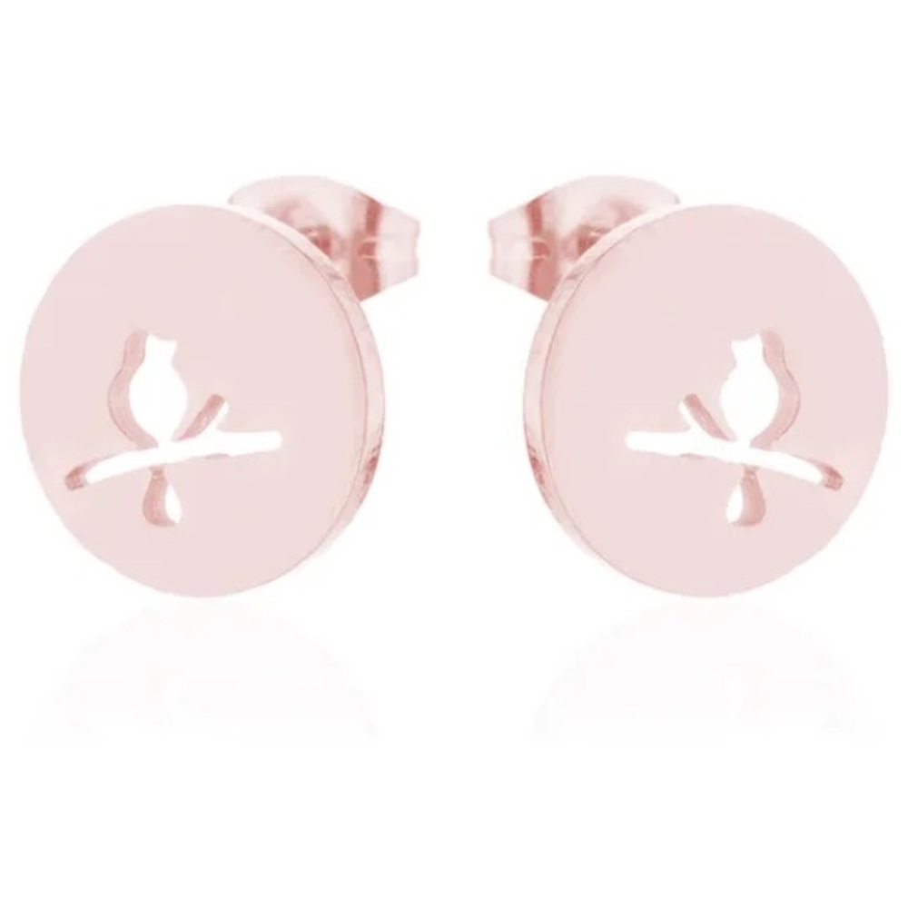 Rose gold Bird Stud stainless steel Earrings
